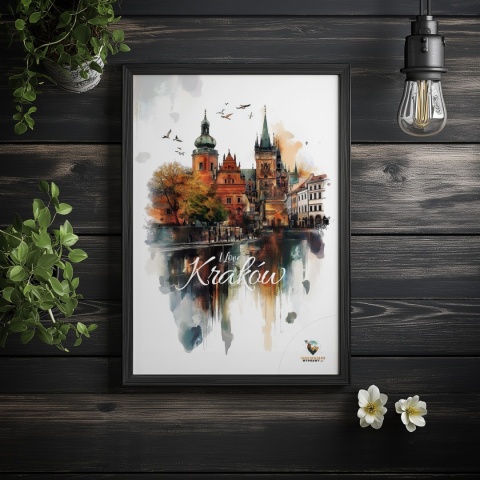 Plakat architektoniczny Format A3 – 0016 – „Kraków, o poranku”