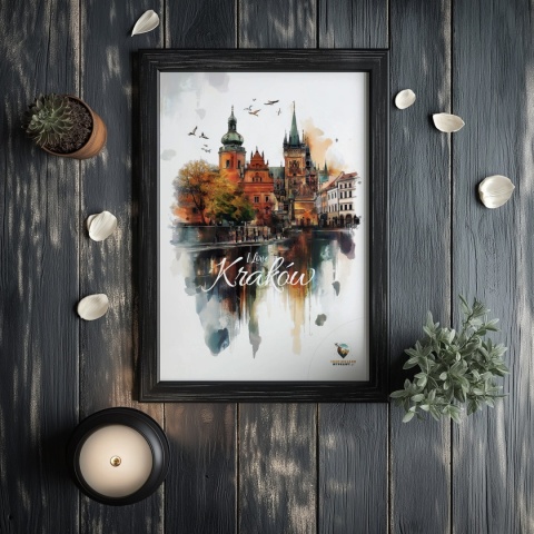 Plakat architektoniczny Format A3 – 0016 – „Kraków, o poranku”