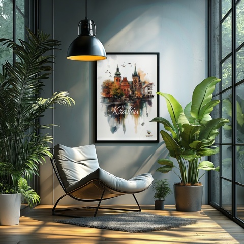 Plakat architektoniczny Format A3 – 0016 – „Kraków, o poranku”