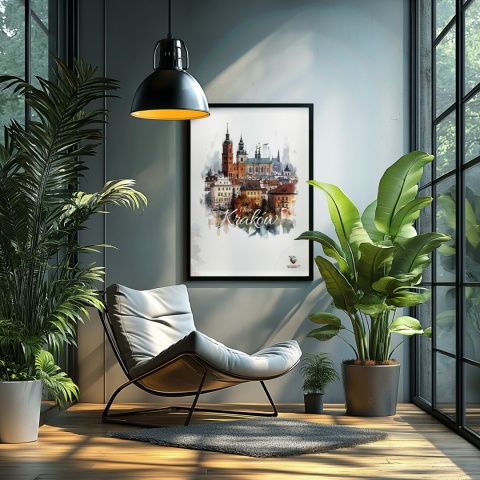Plakat architektoniczny – „Majestatyczny Kraków" – poetycka interpretacja cienia i przestrzeni