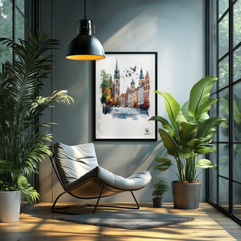 Plakat architektoniczny – „Kraków, poezja struktur” – artystyczna interpretacja miejskiej kompozycji