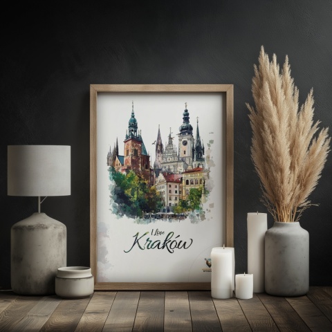 Plakat architektoniczny – „Kraków, tkanka światła” – strukturalna interpretacja miasta w jasnej tonacji