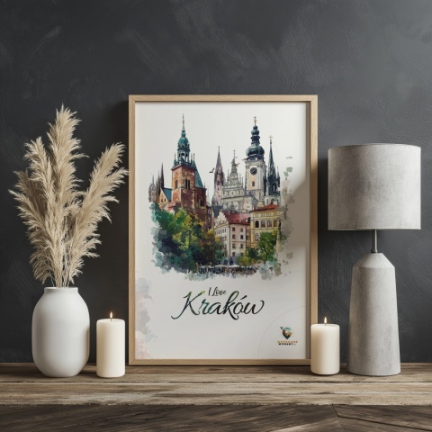 Plakat architektoniczny – „Kraków, tkanka światła” – strukturalna interpretacja miasta w jasnej tonacji