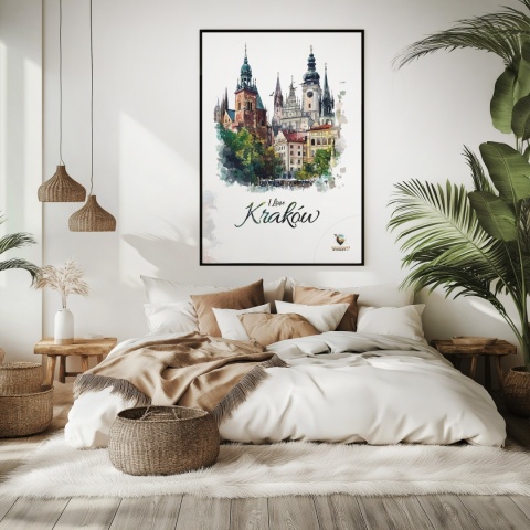 Plakat architektoniczny – „Kraków, tkanka światła” – strukturalna interpretacja miasta w jasnej tonacji