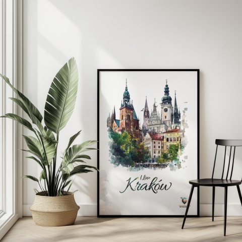 Plakat architektoniczny – „Kraków, tkanka światła” – strukturalna interpretacja miasta w jasnej tonacji