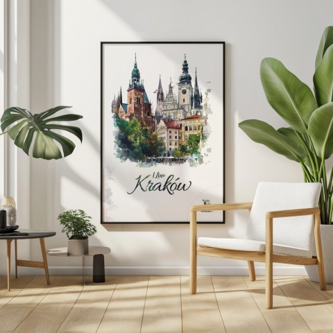 Plakat architektoniczny – „Kraków, tkanka światła” – strukturalna interpretacja miasta w jasnej tonacji