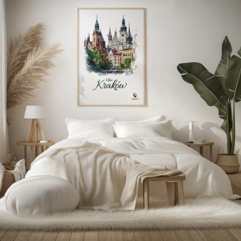 Plakat architektoniczny – „Kraków, tkanka światła” – strukturalna interpretacja miasta w jasnej tonacji
