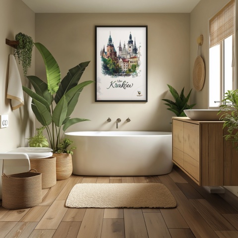 Plakat architektoniczny – „Kraków, tkanka światła” – strukturalna interpretacja miasta w jasnej tonacji