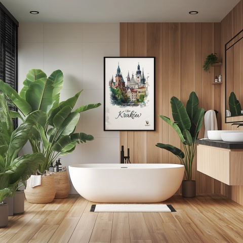 Plakat architektoniczny – „Kraków, tkanka światła” – strukturalna interpretacja miasta w jasnej tonacji