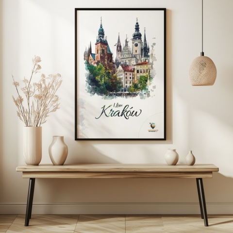 Plakat architektoniczny – „Kraków, tkanka światła” – strukturalna interpretacja miasta w jasnej tonacji