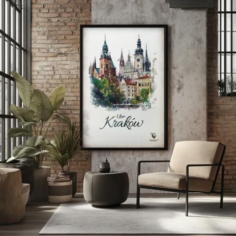 Plakat architektoniczny – „Kraków, tkanka światła” – strukturalna interpretacja miasta w jasnej tonacji
