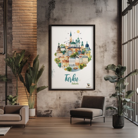 Plakat architektoniczny Format A2 – 0040 – „Turku, przez pryzmat architektury”