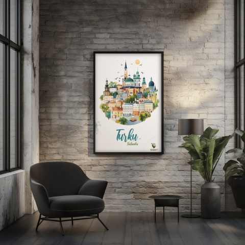 Plakat architektoniczny Format A2 – 0040 – „Turku, przez pryzmat architektury”