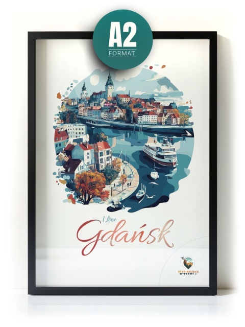 Plakat architektoniczny Format A2 – 0012 – „Plakat Gdańsk – I Love Gdańsk”