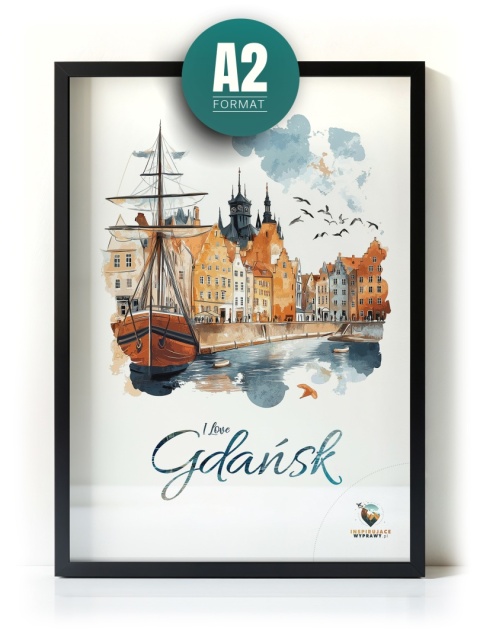 Plakat architektoniczny Format A2 – 0014 – „Plakat Gdańsk – I Love Gdańsk”
