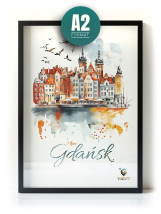 Plakat architektoniczny Format A2 – 0015 – „Plakat Gdańsk – I Love Gdańsk”