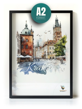 Plakat architektoniczny Format A2 – 0020 – „Kraków, linia oddechu”