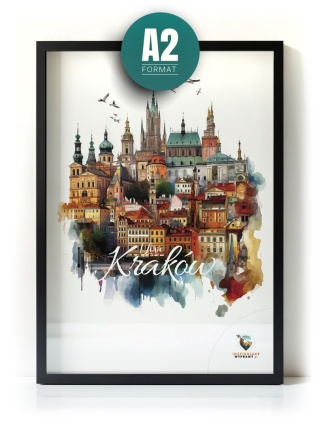 Plakat architektoniczny Format A2 – 0026 – „Kraków, między światłami”