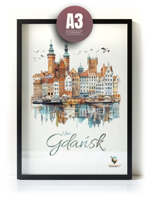 Plakat architektoniczny Format A3 – „Plakat Gdańsk – Urok Starówki”