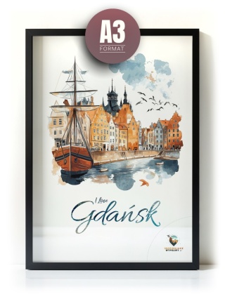 Plakat architektoniczny Format A3 – 0014 – „Plakat Gdańsk – I Love Gdańsk”