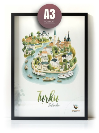 Plakat architektoniczny Format A3 – 0035 – „Turku, w rytmie zatoki”
