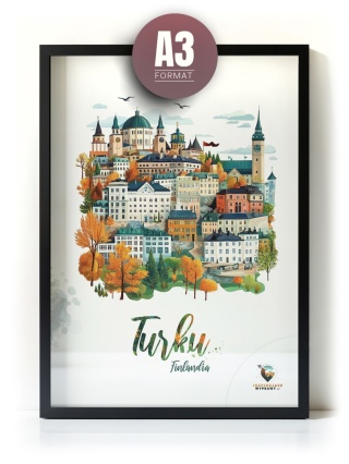 Plakat architektoniczny Format A3 – 0037 – „Turku, barwy północy”