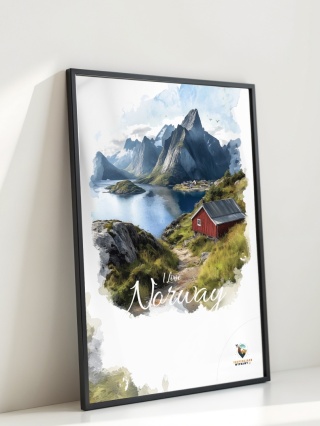 Plakat krajobrazowy Format A2 – 0044 – „Lofoty, wyspa zakotwiczona w niebie”