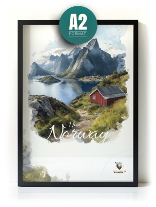 Plakat krajobrazowy Format A2 – 0044 – „Lofoty, wyspa zakotwiczona w niebie”