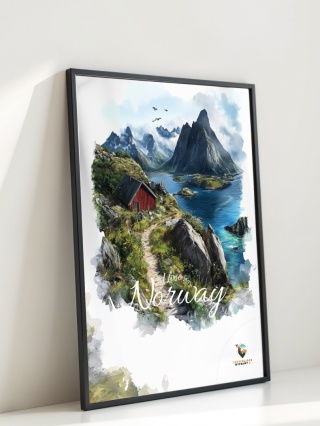 Plakat krajobrazowy Format A2 – 0046 – „Lofoty, skalne echo ciszy”