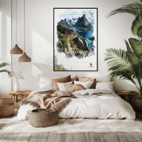 Plakat krajobrazowy Format A2 – 0046 – „Lofoty, skalne echo ciszy”