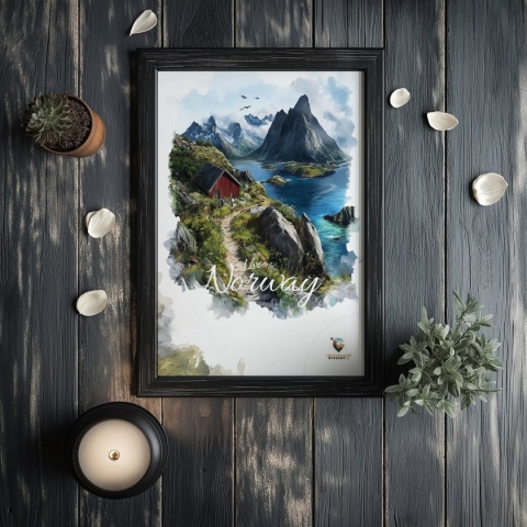 Plakat krajobrazowy Format A2 – 0046 – „Lofoty, skalne echo ciszy”