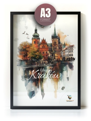 Plakat architektoniczny Format A3 – 0016 – „Plakat - Kraków, o poranku”