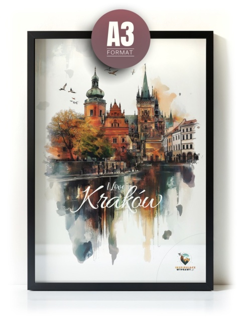 Plakat architektoniczny Format A3 – 0016 – „Kraków, o poranku”