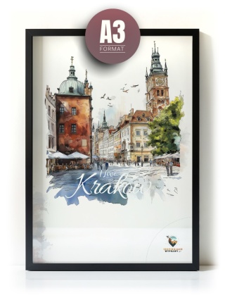 Plakat architektoniczny Format A3 – 0020 – „Kraków, linia oddechu”