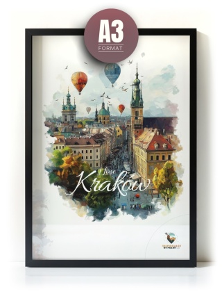 Plakat architektoniczny Format A3 – 0021 – „Kraków, w świetle uniesienia”