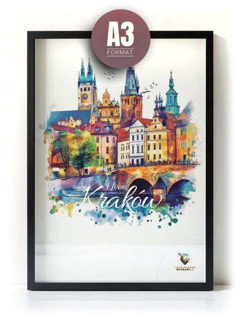 Plakat artystyczny – „Kraków, między tonami” – abstrakcyjna wizja miasta w łagodnych barwach