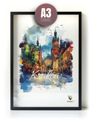 Plakat architektoniczny Format A3 – 0031 – „Kraków, blask nowego dnia”