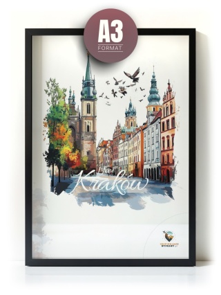 Plakat architektoniczny Format A3 – 0032 – „Kraków, blask nowego dnia”