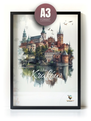 Plakat artystyczny Format A3– 0019 – „Plakat - Kraków, utkany z cieni”