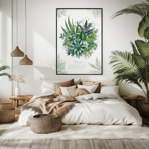 Plakat roślinny Format A2 – 0051 – „Flower Power – Zielony spokój”