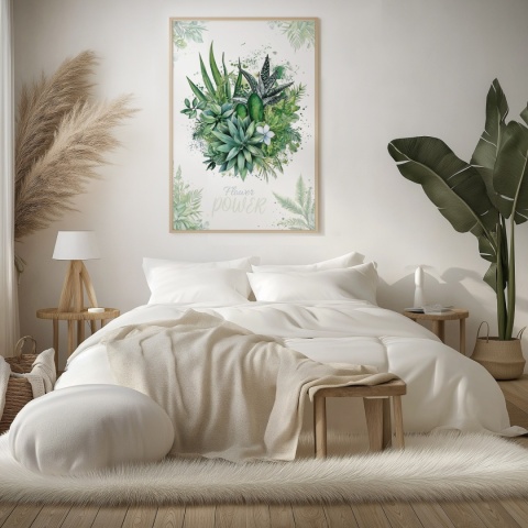 Plakat roślinny Format A2 – 0051 – „Flower Power – Zielony spokój”