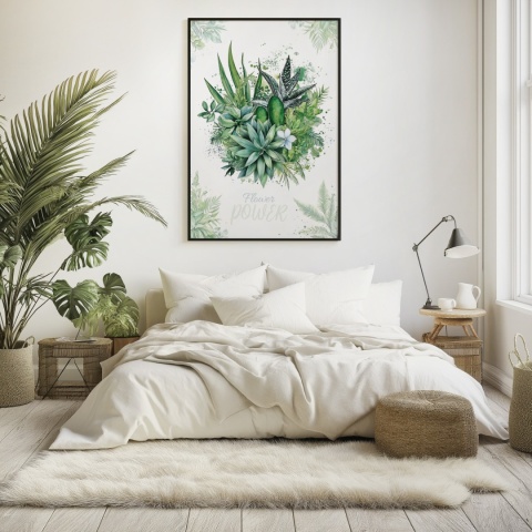 Plakat roślinny Format A2 – 0051 – „Flower Power – Zielony spokój”