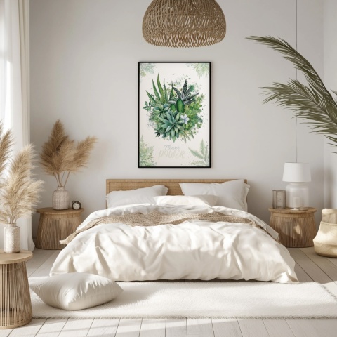 Plakat roślinny Format A2 – 0051 – „Flower Power – Zielony spokój”