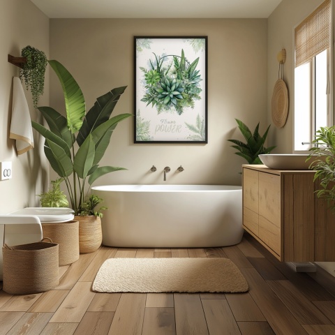 Plakat roślinny Format A2 – 0052 – „Flower Power – Sukulentowa harmonia”