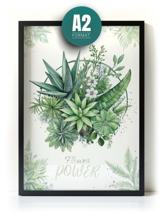 Plakat roślinny Format A2 – 0053 – „Flower Power – Zielony rytm”