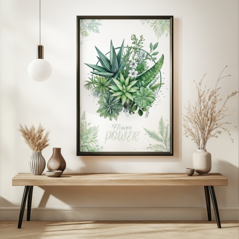 Plakat roślinny Format A2 – 0053 – „Flower Power – Zielony rytm”