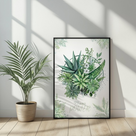 Plakat roślinny Format A2 – 0053 – „Flower Power – Zielony rytm”