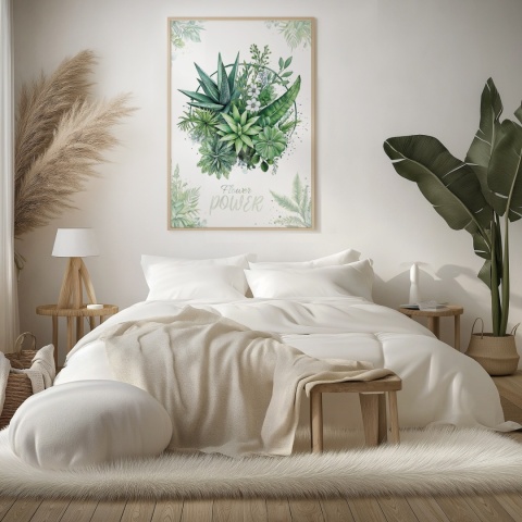 Plakat roślinny Format A2 – 0053 – „Flower Power – Zielony rytm”