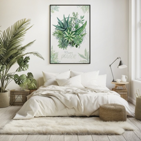 Plakat roślinny Format A2 – 0053 – „Flower Power – Zielony rytm”