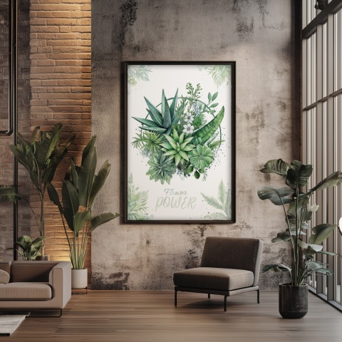 Plakat roślinny Format A2 – 0053 – „Flower Power – Zielony rytm”